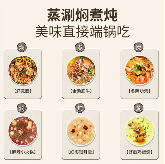 Midea Electric Cooking Pot, Electric Stir Fry Pot, Household Multi functional Cooking and Roasting Meat Multi purpose Pot