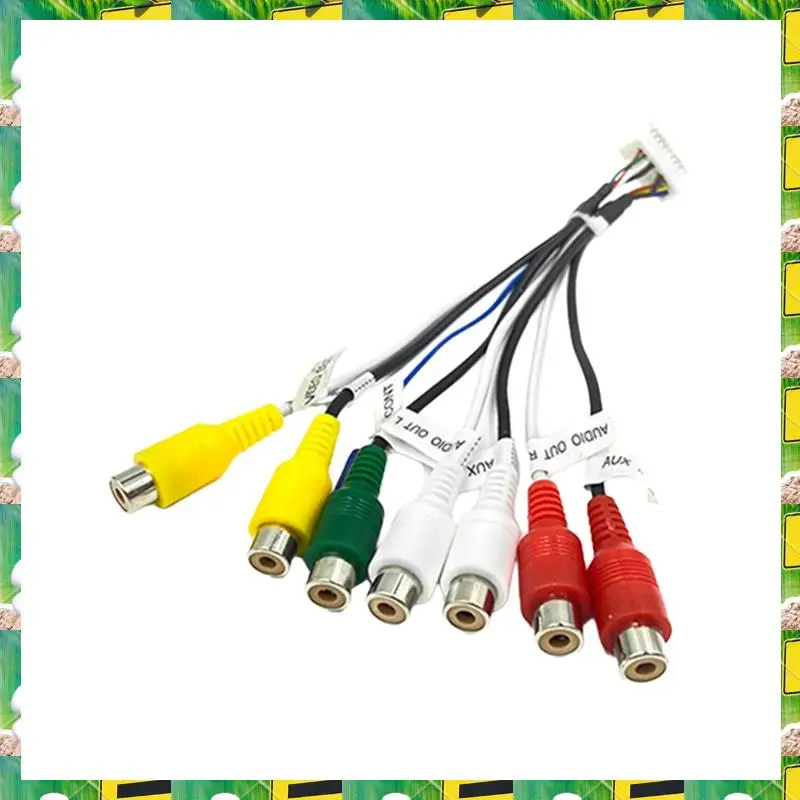 20 Pin Android Car Stereo RCA Wiring Harness Adapter 7-Head RCA Audio/Video AUX Cable