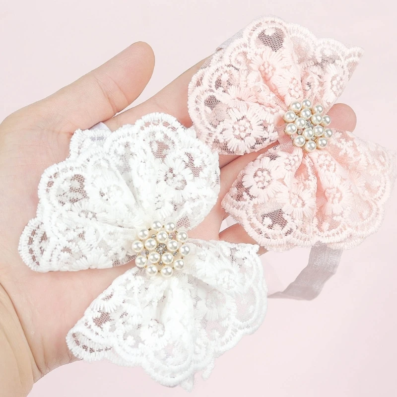 

Baby Girls Lace Headband Princess Hairband Elastic Infant Hair Accessories QX2D