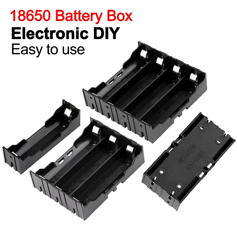 18650 Battery Case 1X 2X 3X 4X 18650 Battery Holder Storage Box 1 2 3 4 Slot Batteries Container Hard Pin DIY ABS