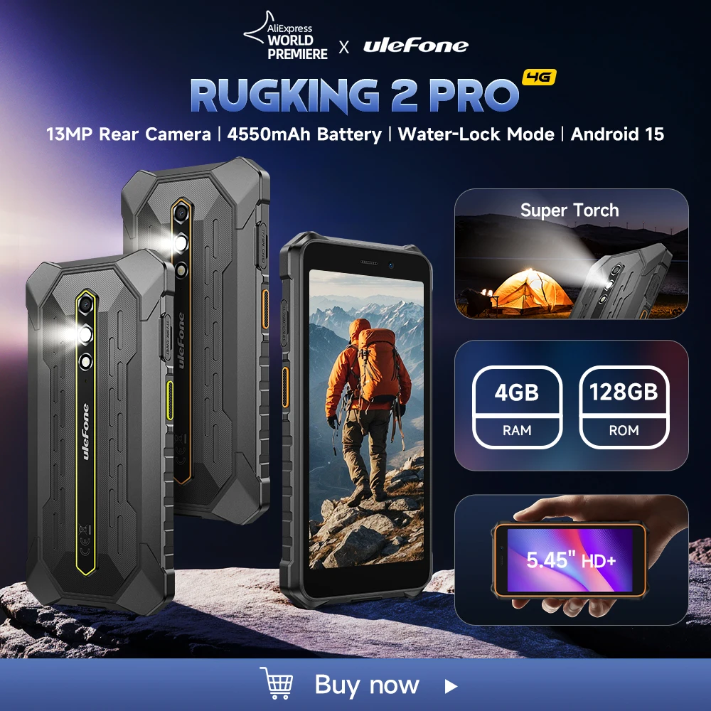 Ulefone RugKing 4 Pro Outdoor Smartphone zonder abonnement, Android 15 AI Rugged mobiele telefoon, 10200 mAh batterij 16 GB 256 GB/SD-2TB, 48 MP 6,56 inch 120 Hz, 120 LM superfakkel / 3 kaartsleuven Ulefone RugKing 4 Pro Outdoor Smartphone zonder abonnement, Android 15 AI Rugged mobiele telefoon, 10200 mAh batterij 16 GB 256 GB/SD-2TB, 48 MP 6,56 inch 120 Hz, 120 LM superfakkel / 3 kaartsleuven