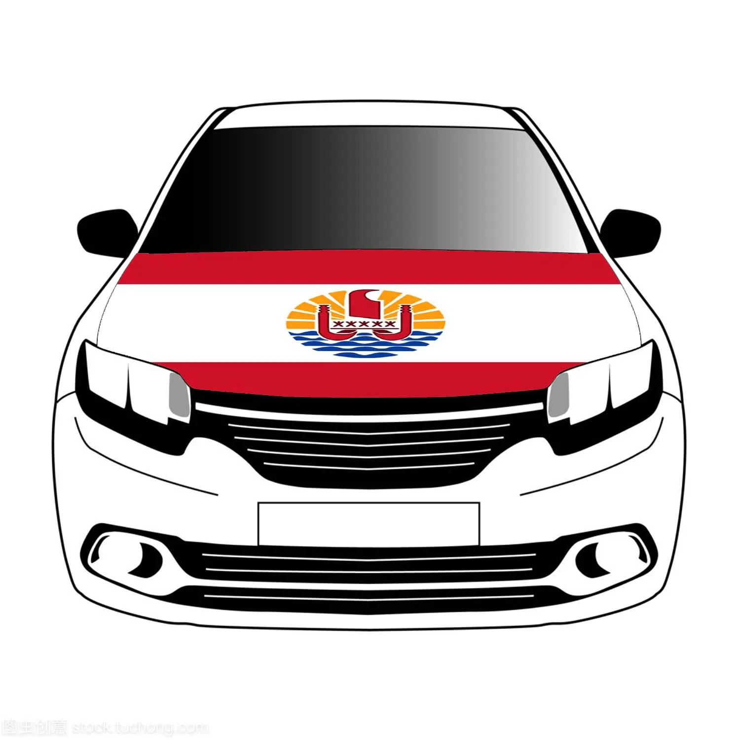 

French Polynesia flag car Hood cover 3.3x5ft/5x7ft 100%polyester,car bonnet banner