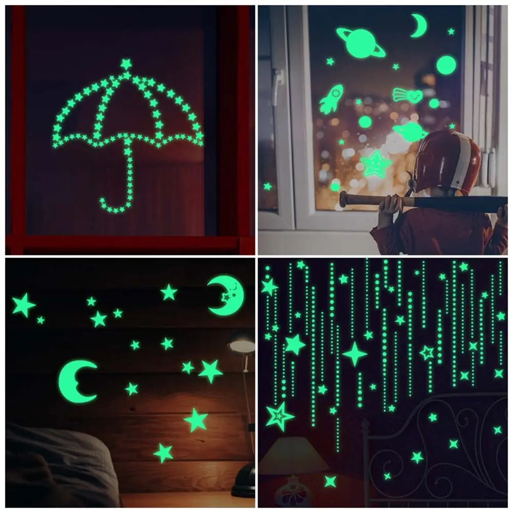 3D Luminous Stars Dots Fluorescent Wall Sticker Glow In Dark Bubble Decal Bedroom Ornament Home Decoration Kids Room