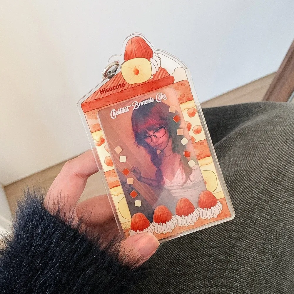 Acryl Kpop Fotokartenhalter Schlüsselanhänger in Kuchen- und Dessertform Transparente Campus-Karten-Schutzhülle 3 Zoll – Detail 11