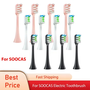 소닉 전동 칫솔 헤드, 샤오미 SOOCAS X3 X5 X3U X1 V1 V2 SOOCARE 헤드, 강모 교체 노즐, 방진 캡 포함