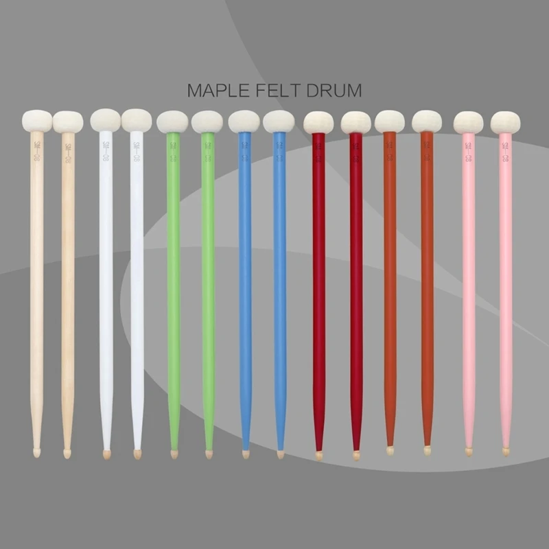 

Dropship 1 Pair Wood Drumsticks with Felt Head Double-end Drum Sticks Drum Accessories