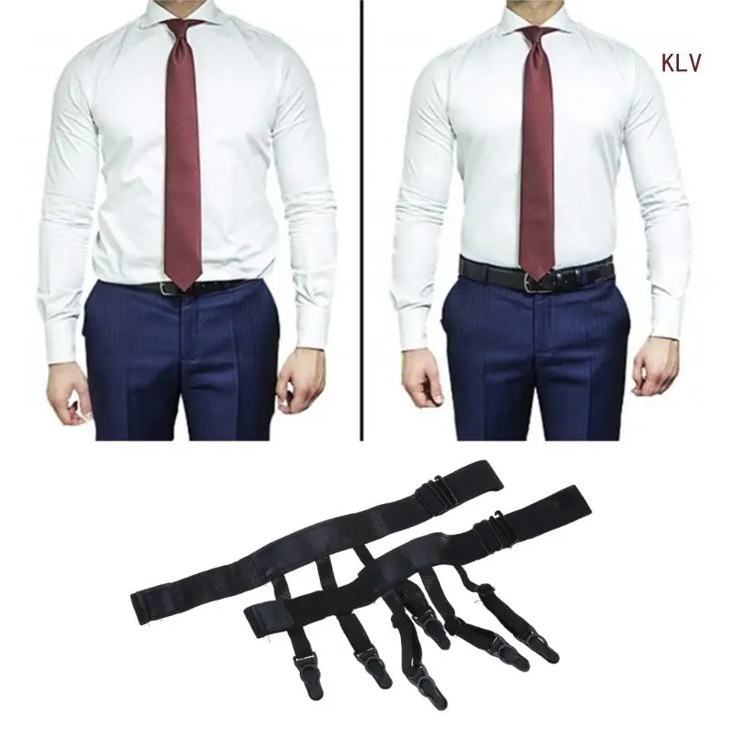 Men suspenders braces Trendy shirt stays holder Man leg suspenders Fashion shirt braces Elastic uniform business strap Garters 1pair