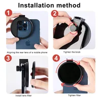 Lightdow 67mm Mobile Phone Lens Metal Filter Holder Filter Holder with Cold Shoe for ND8 CPL White Soft UV Star Filter 2