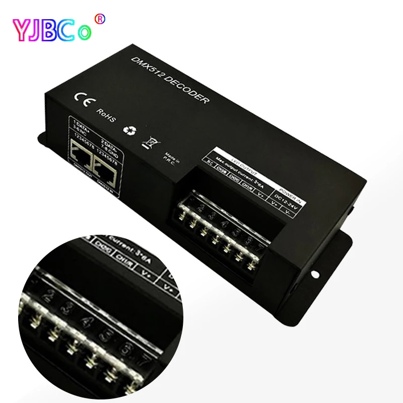 High power 3CH 4CH DMX 512 Decoder RGB RGBW LED Strip Controller 12V~24V DC DMX to PWM LED Modules Engineering DMX Dimmer 12 channel dmx decoder dc5v 24v led rgb strip controller 12ch dmx512 decoder high power 60a dmx dimmer driver stage lighting