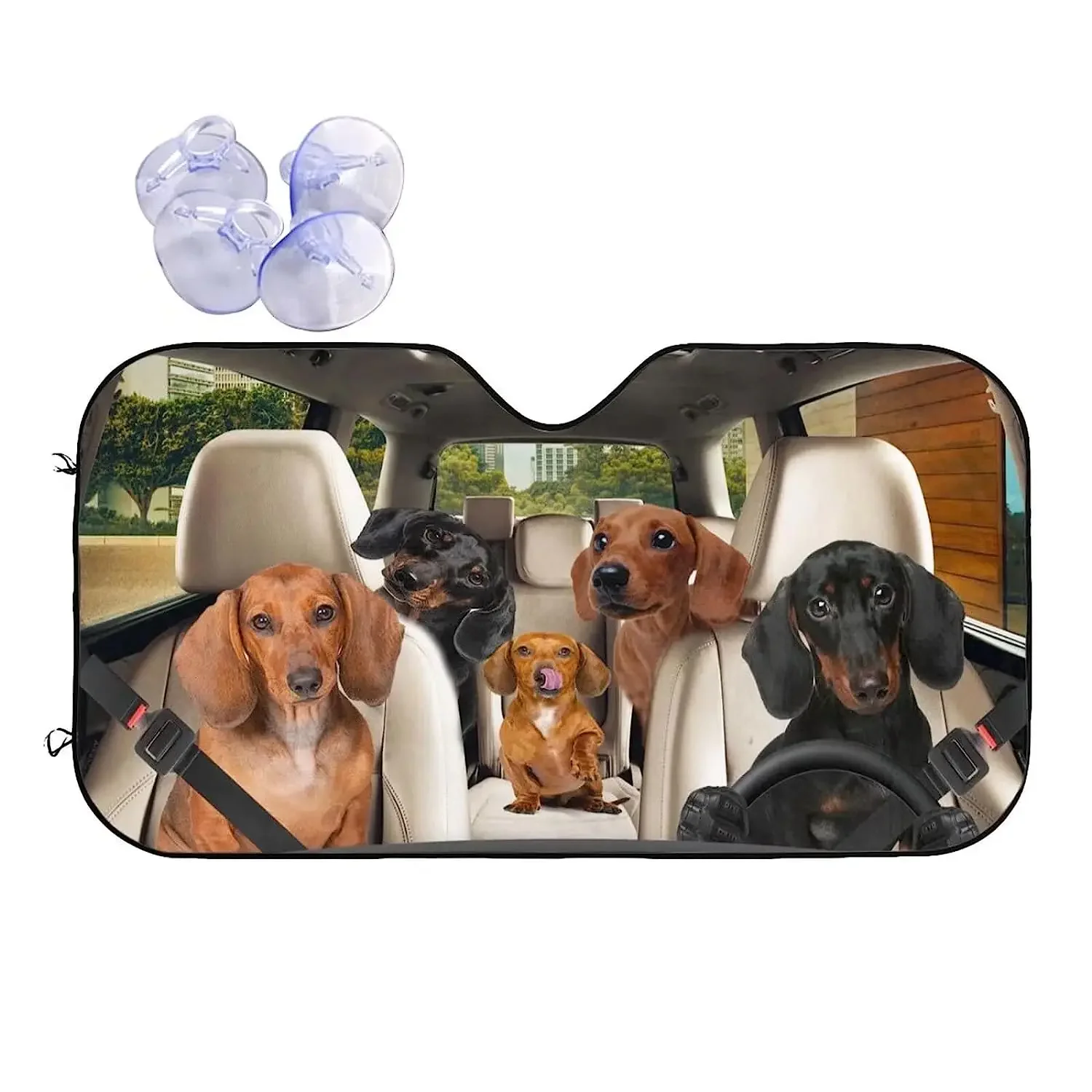 

Funny Dachshund Dogs Front Windshield Sun Shade Corgi Dogs Driver Car Windshield Sunshade Automotive Cover Vehicle Interior Cool