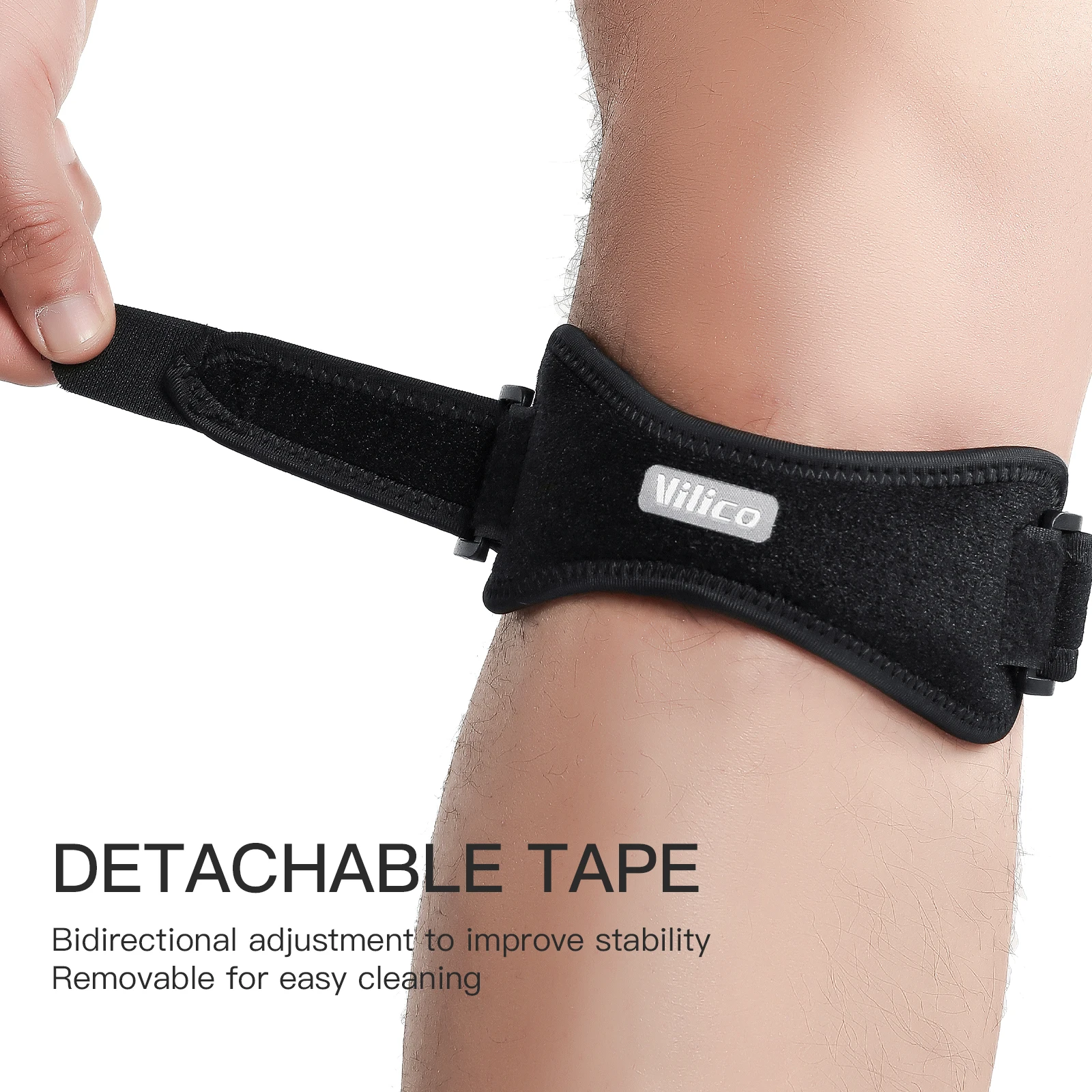 1PCS Patellar Tendon Support Strap, Knee Pain Relief with Silicone Knee Band, Knee Strap for Gym,Running,Hiking,Weight Lifting