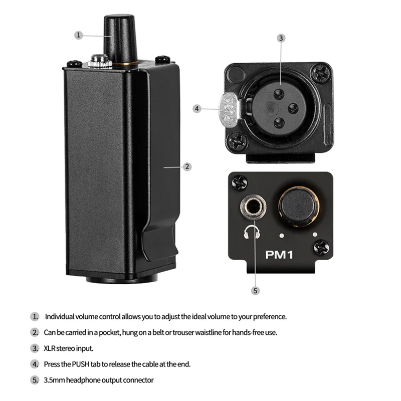GROCE-미니 HIFI 헤드폰 앰프 XLR 3.5MM 오디오 인터페이스 앰프 변환기 클립 마운트 휴대용 헤드폰 앰프