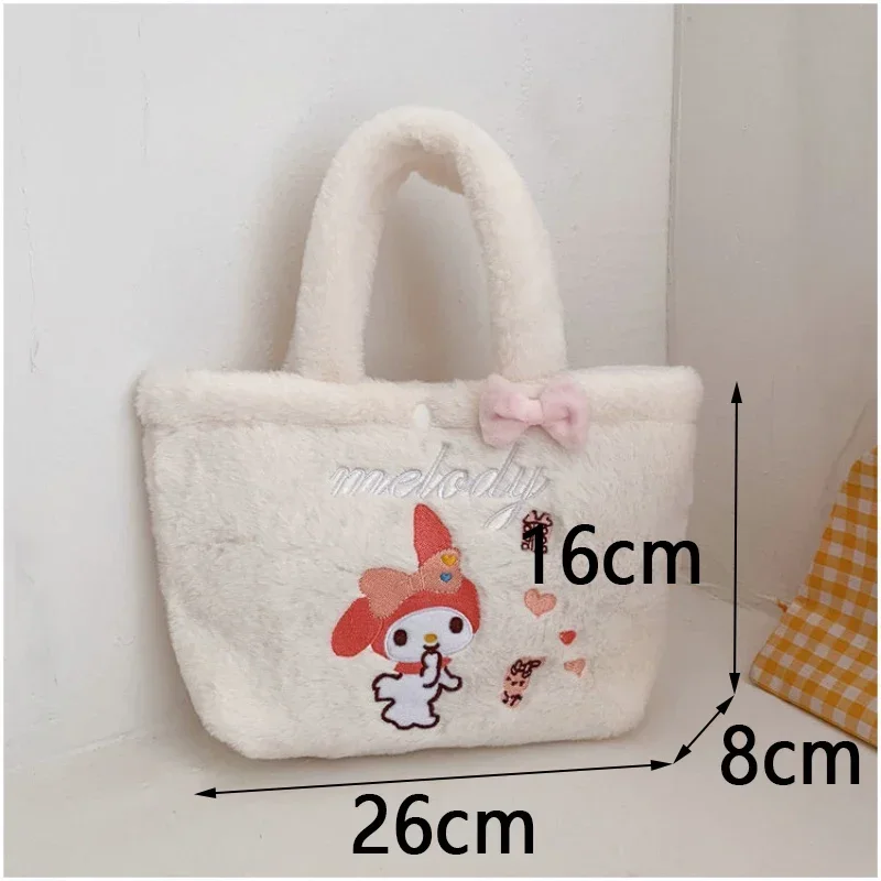 Hello Kitty Cute  Bag for Women Plush Kuromi Cinnamoroll My Melody Purses and Handbags Sanrio Kawaii Mini Bag Birthday Gifts 5