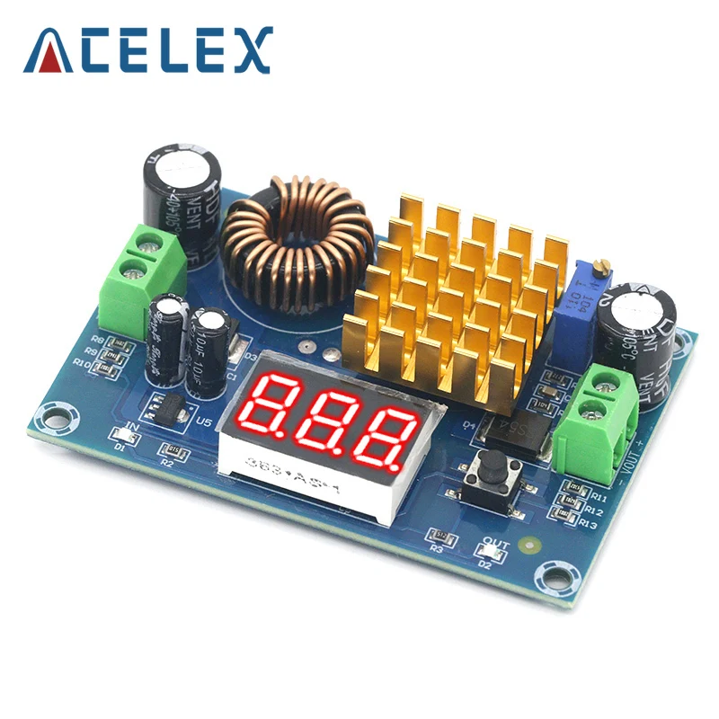 Modulo Boost Convertitore 5A Dc-Dc Alimentatore Modulo Step-Up Modulo Boost Display Voltmetro Digitale Da 3-35V A 5V-45V