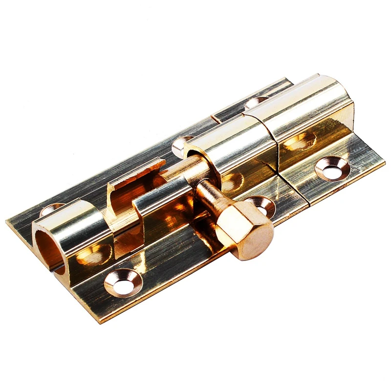 

8Pcs 1.5-Inch Long Brass Door Latch Sliding Lock Barrel Bolt Gold