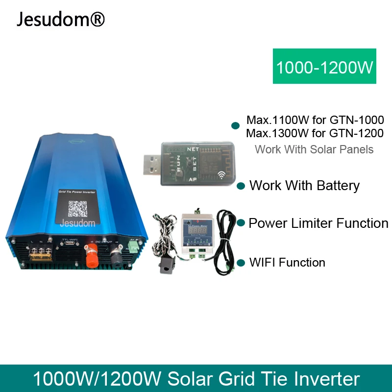 Pv/ Battery Discharge Inverter 1000w 1200w Solar Grid Tie Converter
