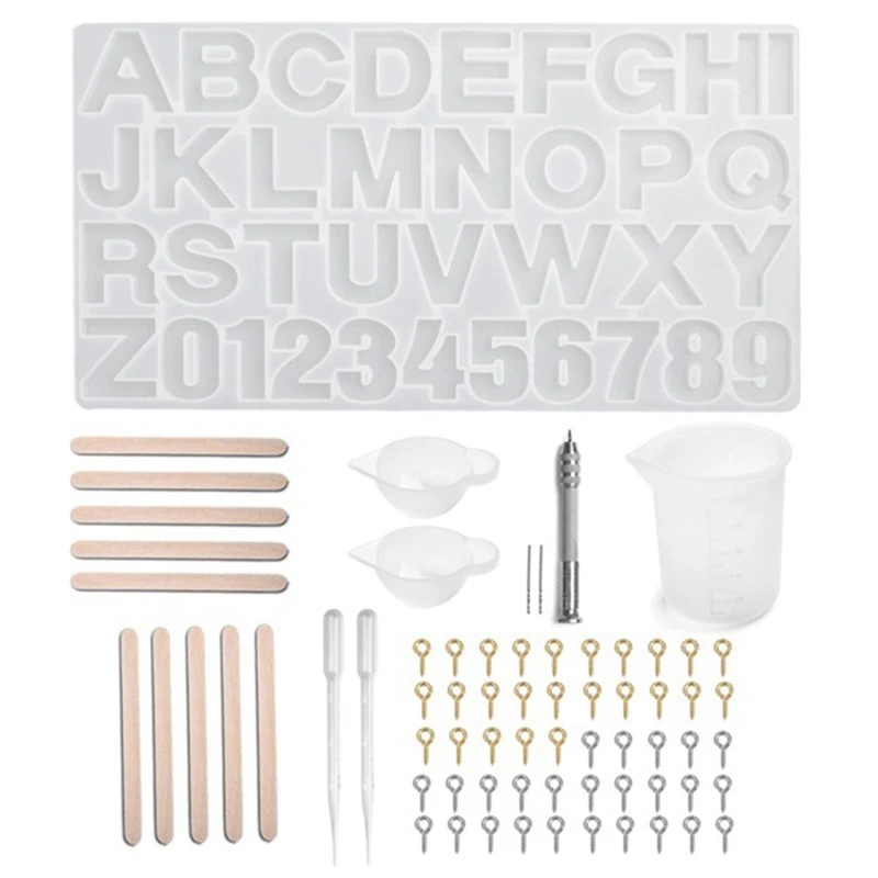 

Силиконовые формы с буквенным номером для смолы, набор инструментов для изготовления смолы для «сделай сам», брелок, подвеска, ювелирные изделия