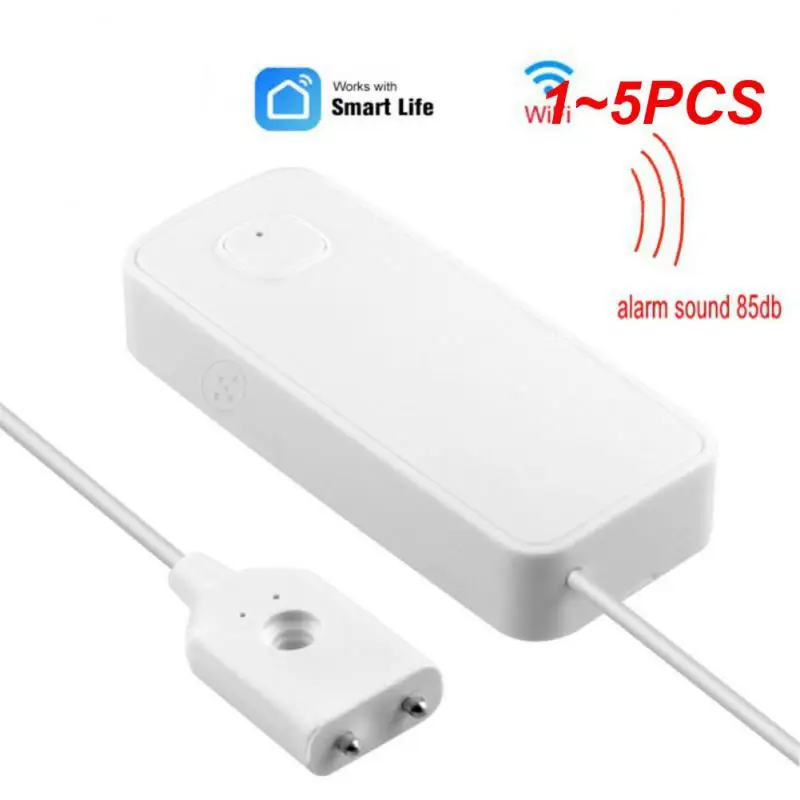 

Умный датчик утечки воды Tuya 1 ~ 5 шт., дистанционный монитор, Wi-Fi датчик уровня перелива воды, датчик утечки воды, звуковая сигнализация безопасности