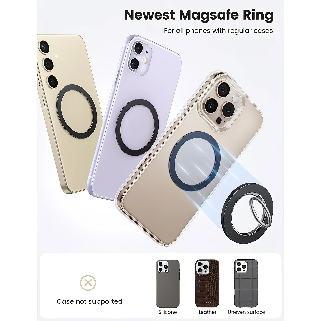Universal Magnetic Wireless Charging Ring Patches