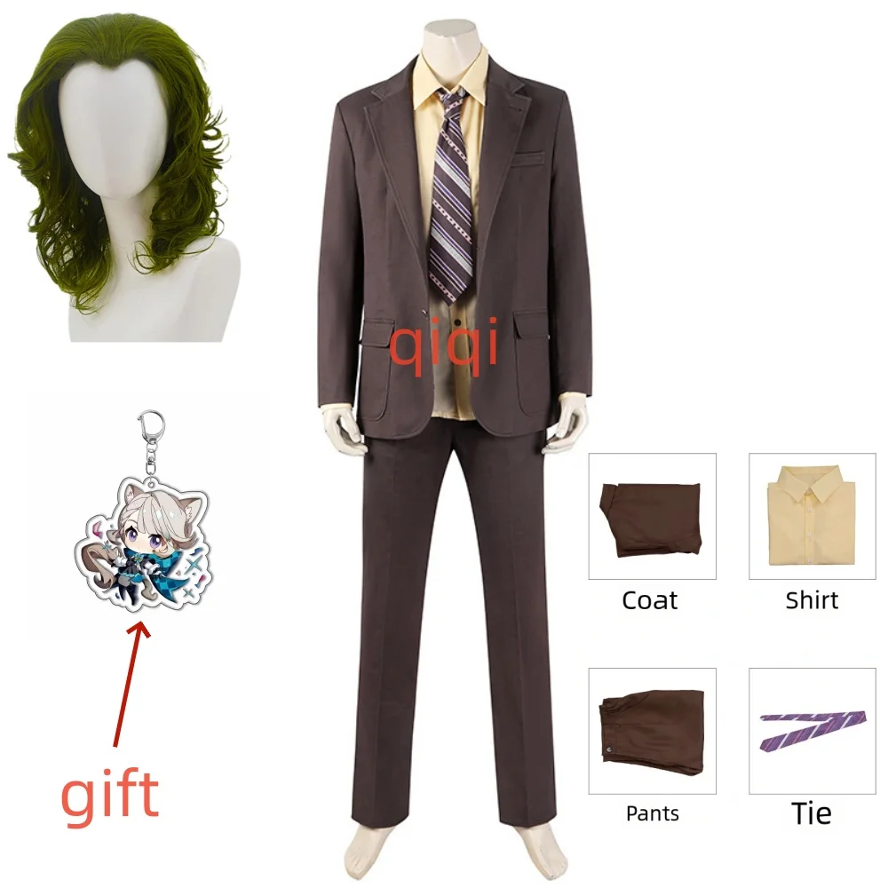 New Movie Joker 2 Crazy As A Couple Cosplay Outfit Arthur Fleck Man Suit With Coat Pants Shirt Tie Carnival Halloween Costume