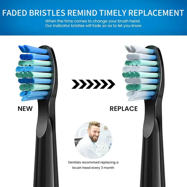 Original Replacement Toothbrush Heads for COSOUL Electric ToothBrush Soft Bristle Nozzles Deeply Clean 6