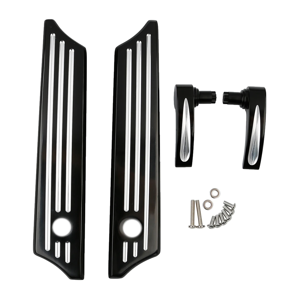 Motorcycle CNC Saddlebag Latch Covers Lid Lifters For Harley Touring Road Street Glide Electra Glide 2014- FLHR