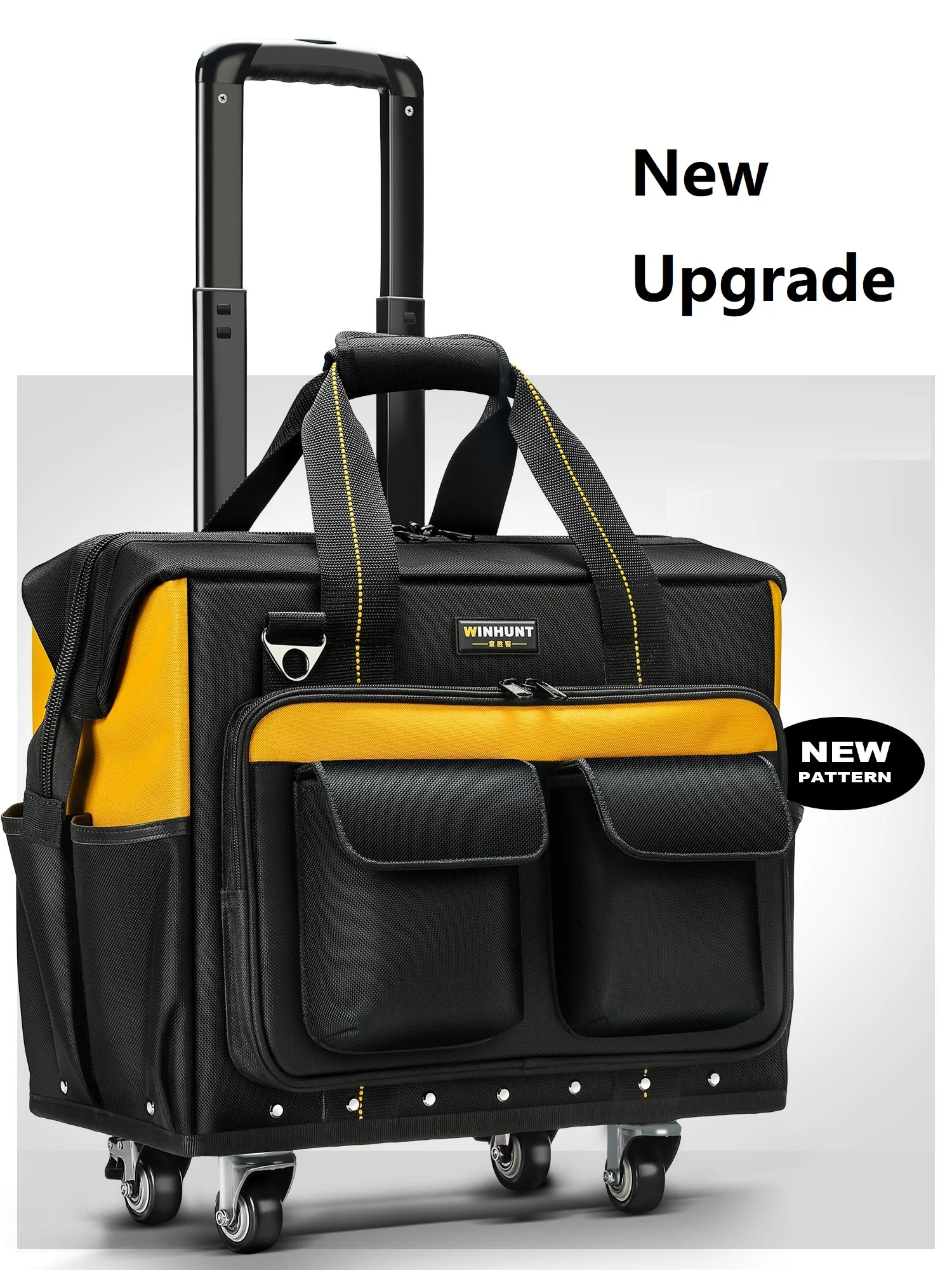 

Suitcase Tools Bag with Wheels Tie Rod for Electrician Large Oxford Cloth Professional Toolbag Storage Organizer Steel Bottom
