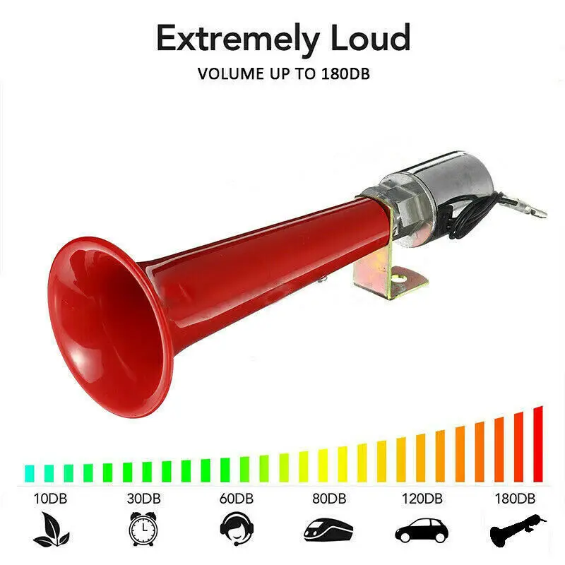 

180DB Red Super Loud Air Horn Bird Call Air Horn Single Tube Air Horn Car Van Truck Multi-tone Claxon Horns Accessories Parts