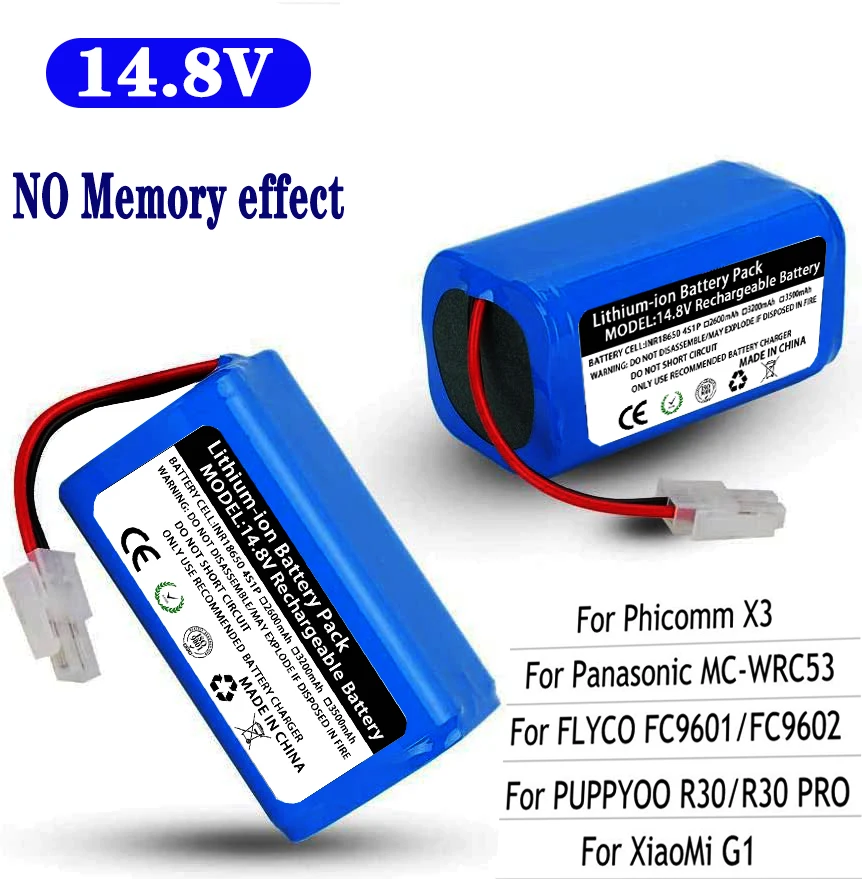 

New 4S1P 18650 14.8V 2600mAh Li-ion Battery For Xiaomi G1 MI Robot Vacuum-Mop Essential MJSTG1 Robot Vacuum Cleaner Battery Pack