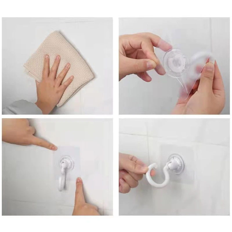 Self Adhesive Hooks 10pcs/set 360 Rotatable Ceiling Hooks Heavy Duty for Home Kitchen Bedroom Office Storage Hooks