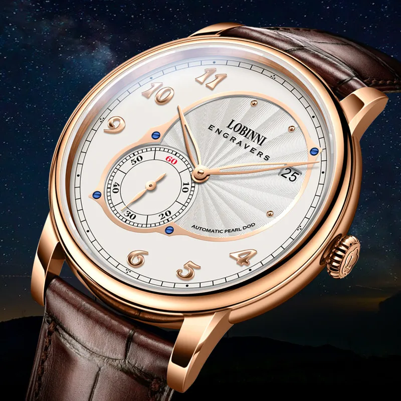 Switzerland LOBINNI Luxury Brand Micro-Rotor Automatic Mechanical