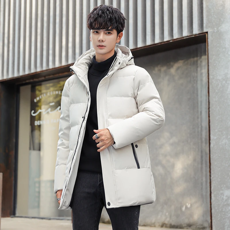 Мужская длинная куртка на утином пуху