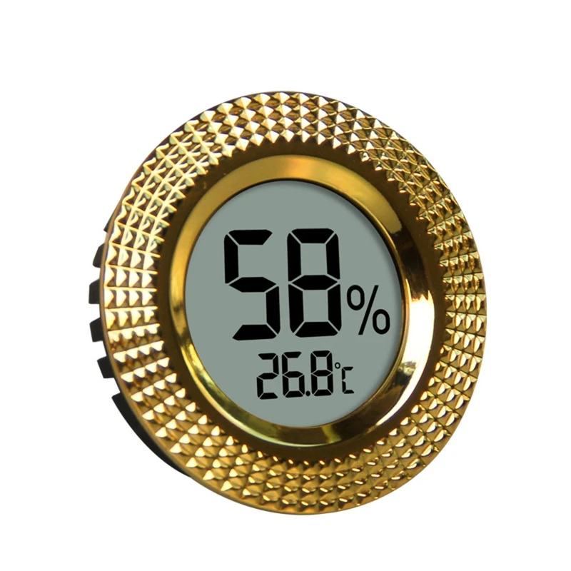 

Mini Insert Digital Hygrometer Gauge Indoor Thermometer Detector Supplies for Humidors Greenhouse Cigar Jars Incubators