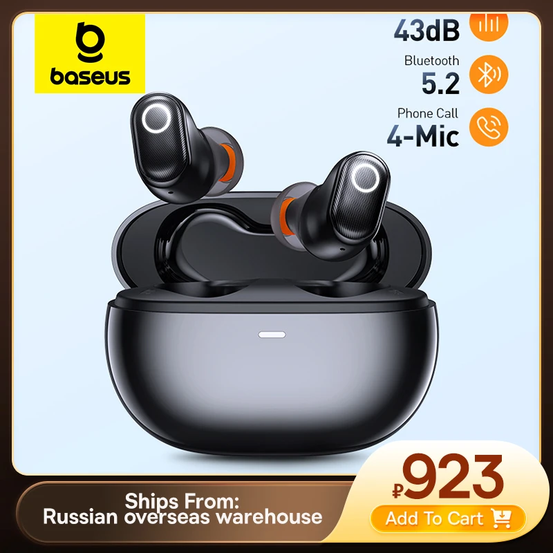 Baseus-Bowie-WM05-ANC-Wireless-Earphone-Hybrid-43dB-TWS-Earbuds-4-mics ...