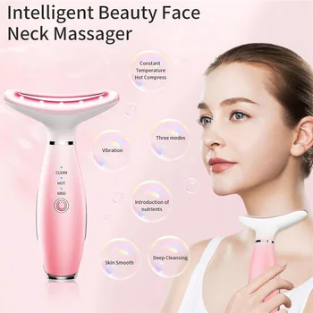 Neck Face Massager, Skin Care Face Massage Tool, 3-in-1 Facial Massager, Face Sculpting Tool with Thermals, Vibration 1