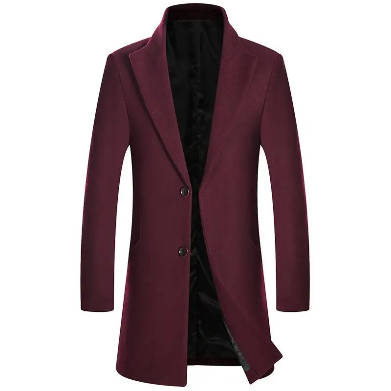 

New arrival autumn Winter Woolen Overcoats Men Thickening 40%Wool Casual Single Breasted Mens Overcoat high quality size M-3XL