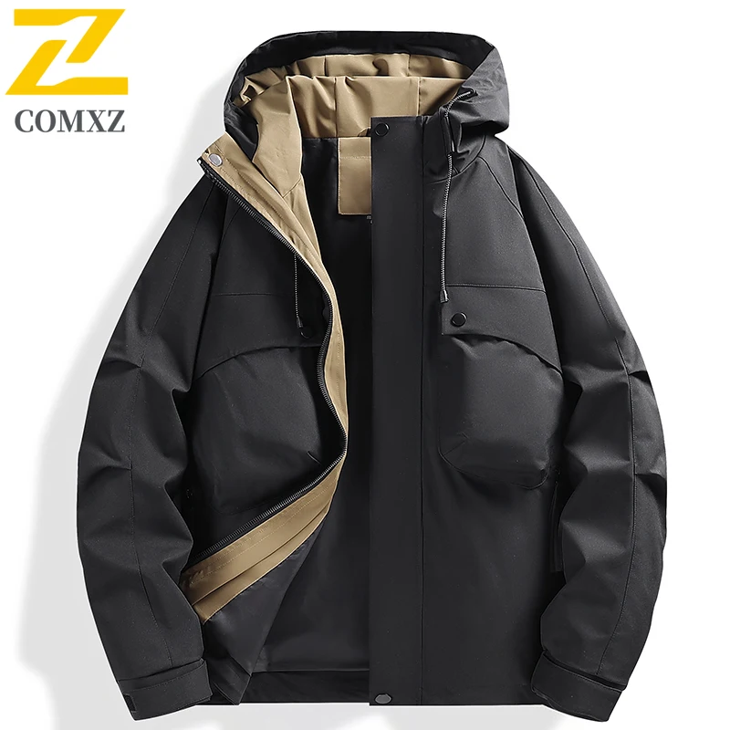 Unisex Waterproof Windproof Hooded Hiking Jacket Outdoor Camping Fishing Raincoat Lightweight Breathable Mountaineering Coat