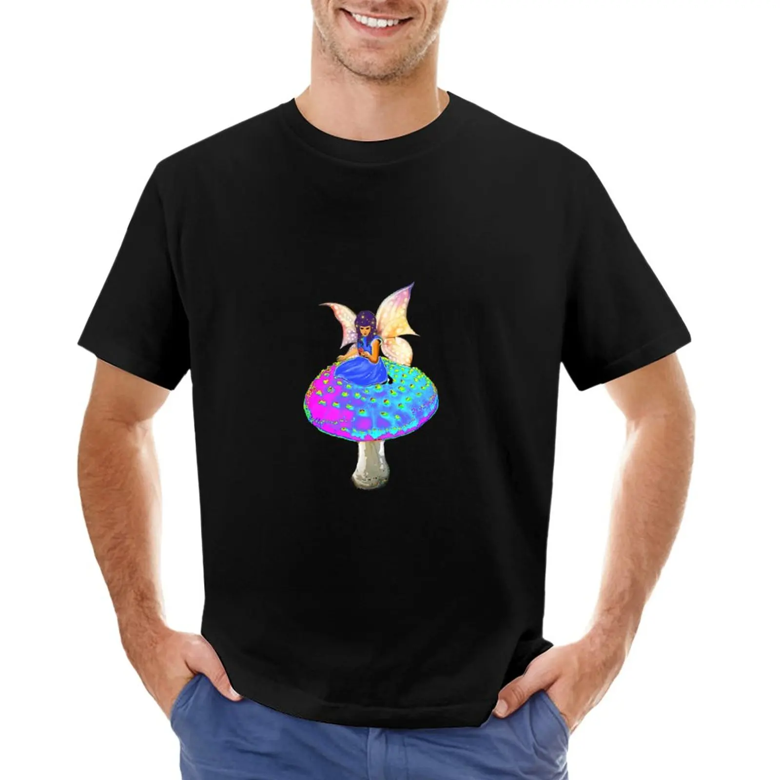 

FAIRY ON MUSHROOM T-Shirt Anime t-shirt mens t shirts