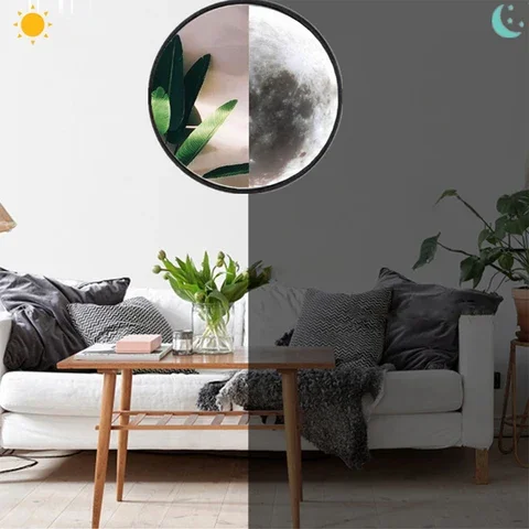 

Moon-Shaped Vanity Shaving Mirror Light, Wall-Mounted, Makeup, Bathroom, LED, Recessed, Home Decorative Supplies, 24cm, 1Pc