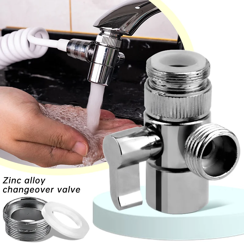 

Sink Valve Diverter Faucet Splitter Kitchen Sink Splitter Diverter Valve Water Tap Connector for Toilet Bidet Shower Bathroom