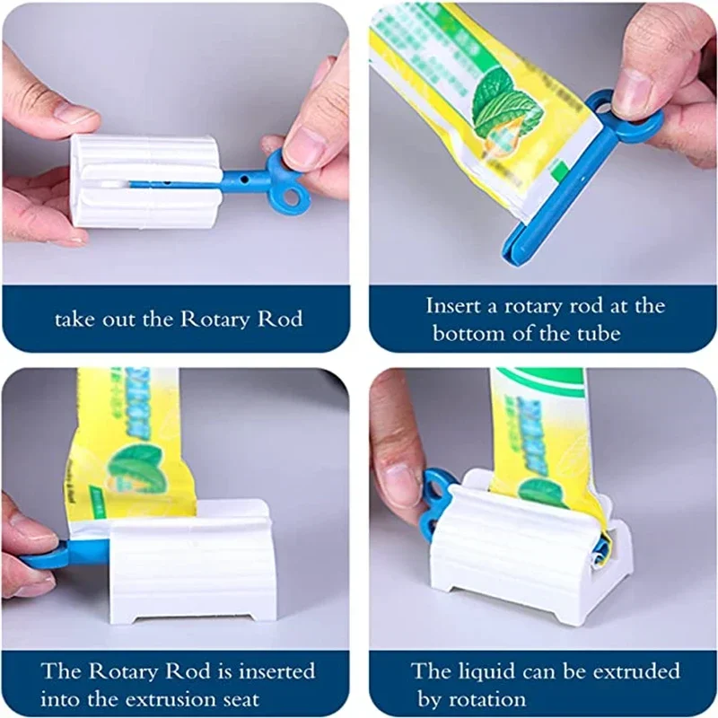 5-50pcs Rolling Tube Toothpaste Squeezer Toothpaste Seat Holder Stand Rotate Toothpaste Dispenser for Bathroom Accessories 4
