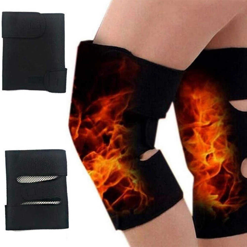 1 Pair Self Heating Knee Braces Sleeve Tourmaline Heated Knee Support Warm Knee Pads Patella Protect Sleeves Electric Heat Pad