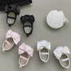 Baby Shoes Spring Autumn Girl's Bow Ballet Style Satin Soft Sole Shoe Baby Anti-slip and Anti Drop Heel Princess Toddler Shoes 1