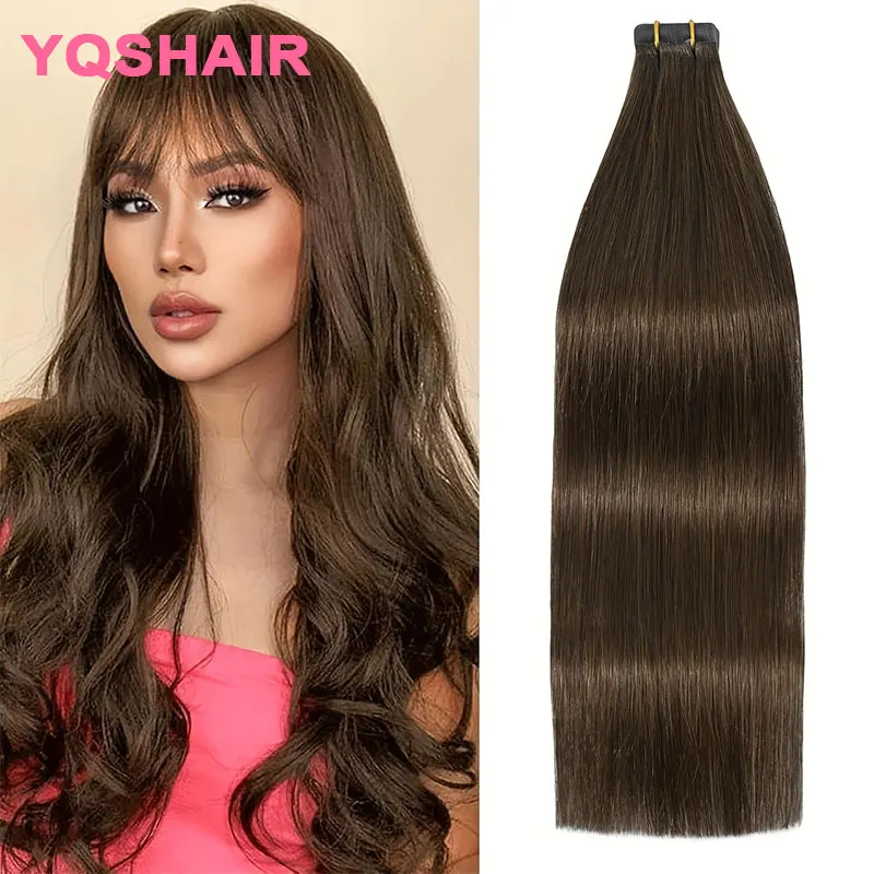 테이프형 헤어 익스텐션 블랙 헤어 내추럴 스트레이트 리얼 레미 헤어 테이프 접착제 100% 인모 테이프형 익스텐션