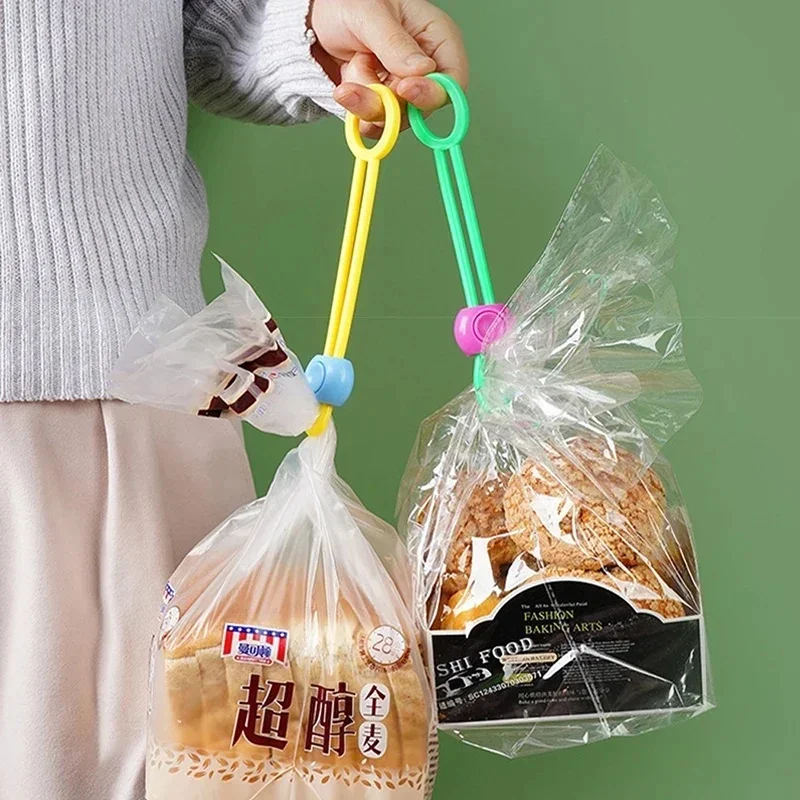 3pcs 실리콘 식품 가방 밀봉 스트랩 신선도 밀봉 클립 조절 가능한 클립 실러 휴대용 데이터 케이블 보관 주방 가제트