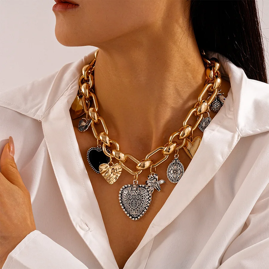 المرأة الأزياء القلب قلادة قلادة ZAA مجوهرات الذهب...