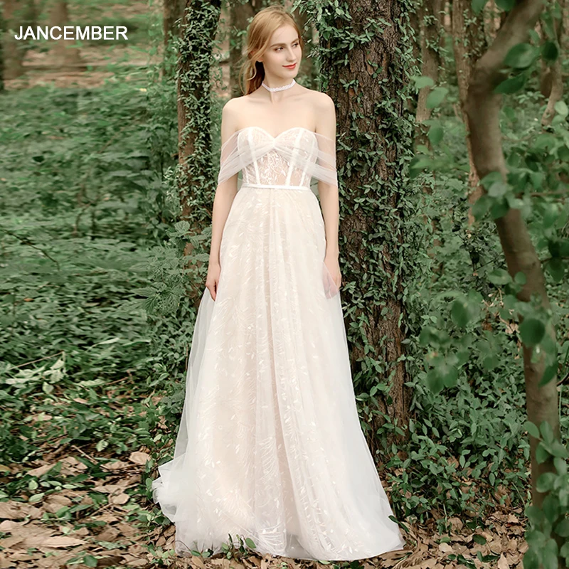 DFN011 Appliques Wedding Dresses For Civil Wedding Sweetheart Guest