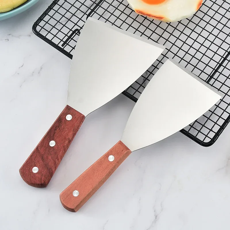 Kitchen Utensils Set Stainless Steel Spatulas Beef Meat Egg Kitchen Scraper Wide Pizza Shovel Non-stick Turners Food Lifters Fried Steak Shovel