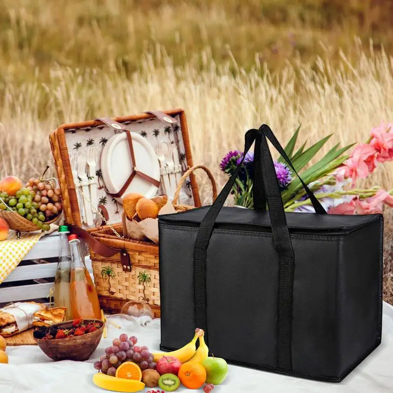 

Portable Lunch Cooler Foldable Bag Thermal Insulated Picnic Ice Pack Collapsible Cooler For Groceries And Food Carrier Tableware