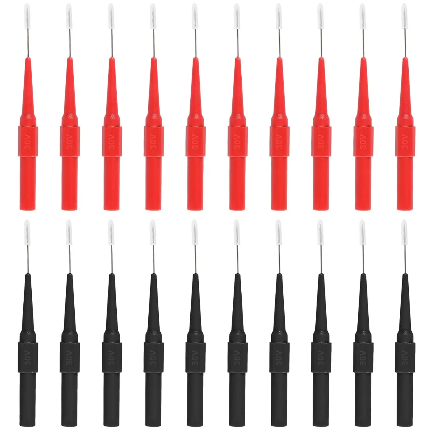 20개 0.7mm 백 프로브 키트(4mm 바나나 소켓 포함) 비파괴 절연 와이어 피어..